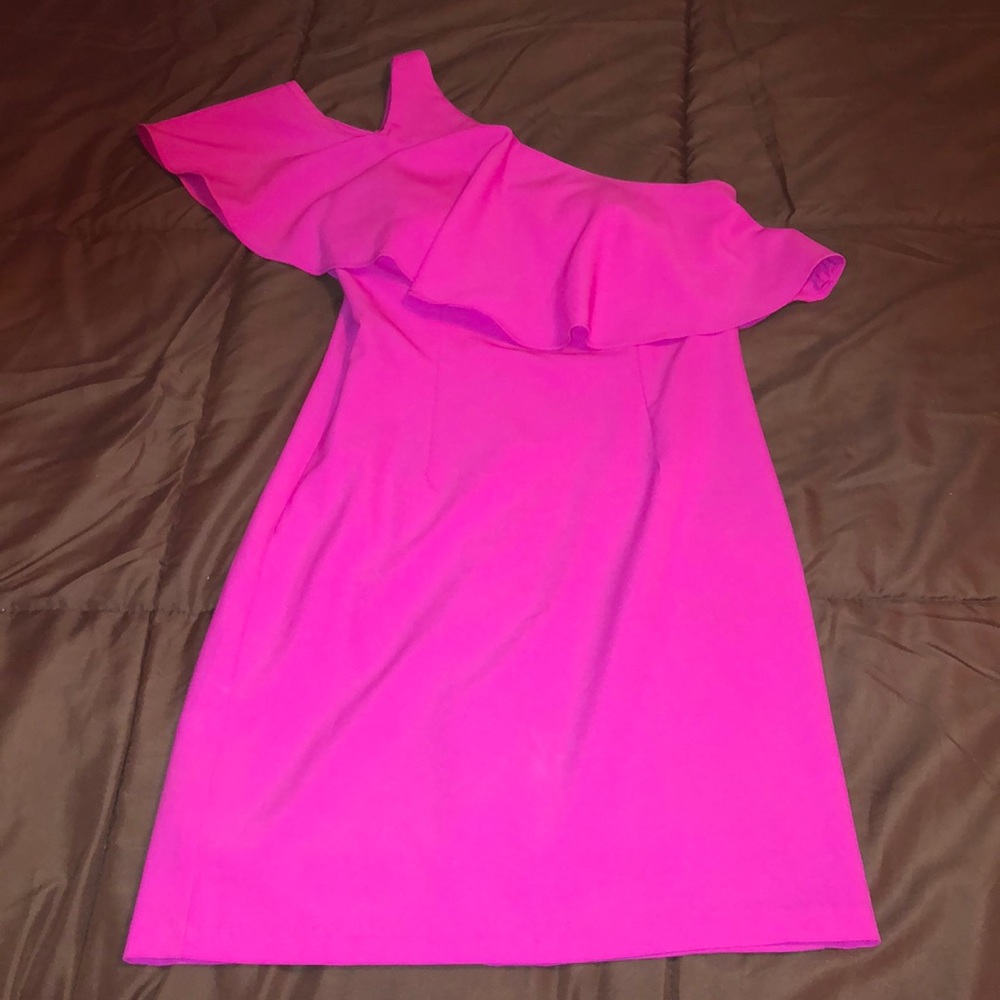 Pink one shoulder dress